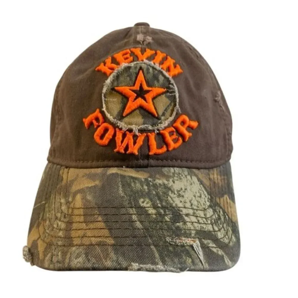 NWOT Kevin Fowler Brown Camo Adjustable Baseball Cap Hat